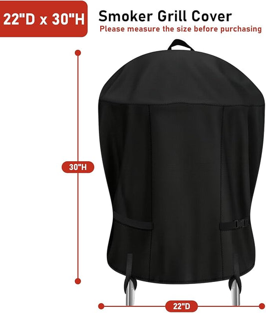 Smoker Grill Cover for Realcook 17 inch,Waterproof Heavy Duty Charcoal Smoker Cover,Round Grill Cover for Most Charcoal Grill