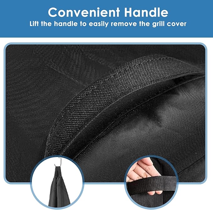 Grill Cover for Monument Grills 77352, 77352NG, Denali 405, Denali 425, 62 Inch Heavy Duty & Waterproof, Outdoor Barbecue Cover