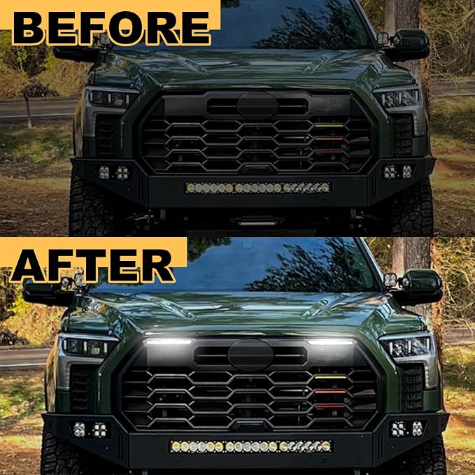 Led Grille Lights bar for 2022-2026 Toyota Tundra TrdSport Off-road | Daytime Running Drl Grills led Bar Turn Signal Light For Tundra trd assembly accessories