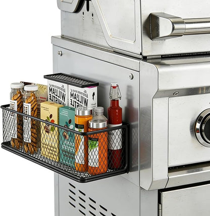 Magnetic Storage Bin for Traeger Smoker Grill Caddy, Magnetic Basket Organizer Holder for Fridge Magnetic Storage Bin Box Containers for Refrigerator Whiteboard Classroom, 2 Pack