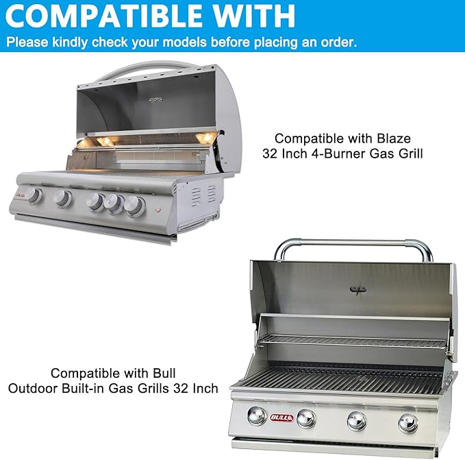 Built-in Grill Cover for Blaze 32" 4-Burner Gas Grills, Grill Top Cover for Bull 32-inch Outdoor Built-in Gas Grill, Heavy Duty 600D Waterproof Cover with Handle for Outdoor Kitchen