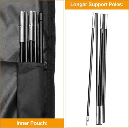 Patio Umbrella Cover for 7'-11.5' Offset Umbrella, Upgraded 600D Heavy Duty Outdoor Umbrella Covers with Support Pole and Zipper