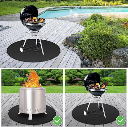 20 Inches Ash Barrier for Hot Fire Pit & BBQ Grill, Waterproof Heat Shield for Wood Decks & Grass, Portable Outdoor Camping Stove Pad, Easy to Clean Portable Stove BBQ Picnic Blanket