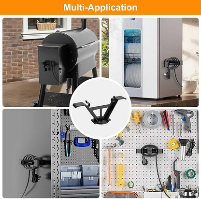 Demao Magnetic Power Cord Organizer, Thick Plastic Cable Holder-Strong Magnetic Base & Built-in Hook for Traeger, Pit Boss, Z Grills Pellet Grills BBQ Smokers - Indoor/Outdoor