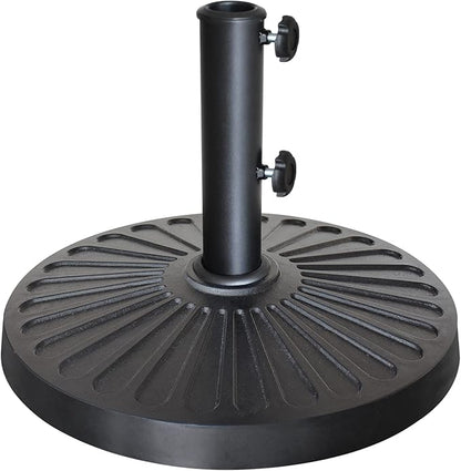 EliteShade USA 18" Patio Umbrella Base Stand, 30LBS Heavy Duty Cast Resin Outdoor Umbrella Stand Holder With 2 Adjustable Knobs for Garden Table, Rust-Free Large Umbrella Base for Backyard, Deck, Lawn, Poolside Fits 1.5"-1.9" Poles, Black