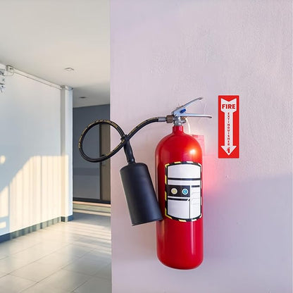 Fire Extinguisher Sticker (Vertical) for Commercial and Business Use: Office, Facility, Landlord - High Visibility Fire Extinguisher Sign for Safety and Compliance: Size 6" x 2", 20 Labels