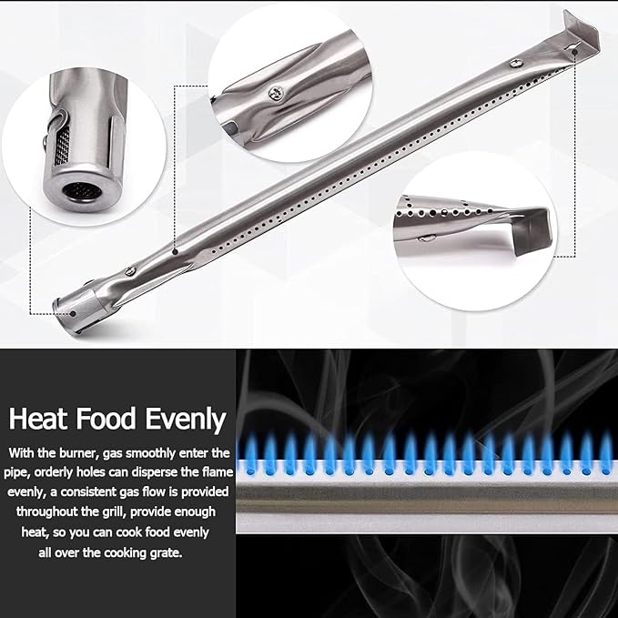 Grill Replacement Parts for Kenmore 146.23679310 146.34611410 146.46372610 146.10016510 146.23673310 Gas Grill, Porcelain Steel Heat Tent Carryover Tube Repair Kit for Kenmore 146.4636561.46366610