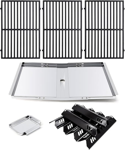 Grill Replacement Parts for Dyna-Glo DGB610SSP DGF600SSP, Drip Pan Grease Tray & Grill Grates & Heat Tents for Dyna Glo DGB610SSP 6 Burner Grill Models