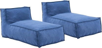 Christopher Knight Home Natty Outdoor Bean Bag Chair Set of 2, Fabric Bean Bag Chair for Adults and Kids, Indoor/Outdoor Sun Lounger, Patio Lounge Chair Set of 2, Navy Blue