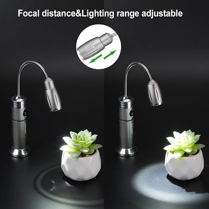 Rechargeable Ultra-Bright Barbecue Grill Light with Super Bright LED Lights,360° Flexible Gooseneck Adjustable Pit Boss Smoker BBQ Accessories, Grilling Gifts for Men Dad- 2 Pack