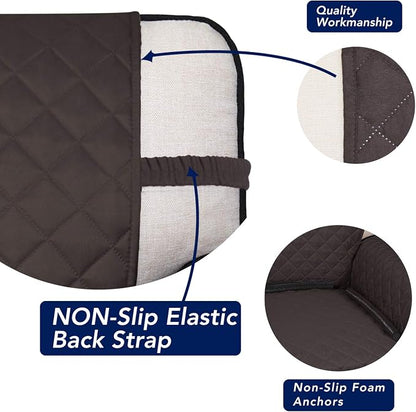 PureFit Reversible Quilted Sofa Cover, Water Resistant Slipcover Furniture Protector, Washable Couch Cover with Non Slip Foam and Elastic Straps for Kids, Pets (X Large, Chocolate/Chocolate) | Chocolate/Chocolate, Water Resistant Couch Protector, Washa...