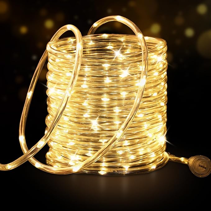 Connectable Solar Rope Lights Outdoor Accessory Extend Part, Only 33FT 100 LEDs String Lights Segment