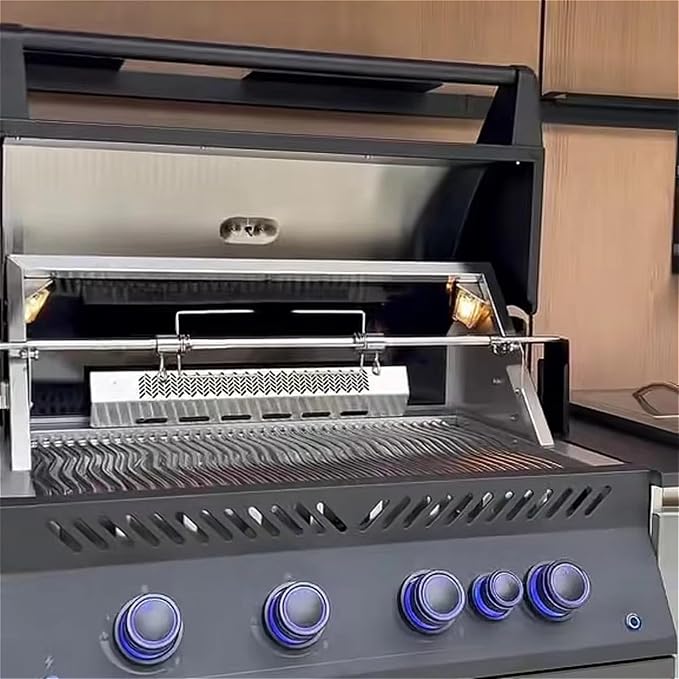 Integrated Modular Outdoor Kitchen Island, BBQ Cooking Station with Extra Side Burner & Beverage Fridge, Weather Resistant Outdoor Grill Unit for Winery, Restaurant Outdoor Dining & Family Gathering