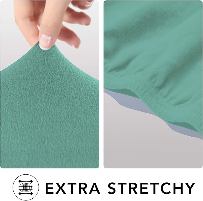 PureFit Stretc Recliner Chair Covers Fleece Soft Couch Covers for Sofa | Cyan 4-Pieces Recliner Slipcover Pocket Couch Protector, Fleece Sofa Cover Washable with Non Slip Elastic Bottom