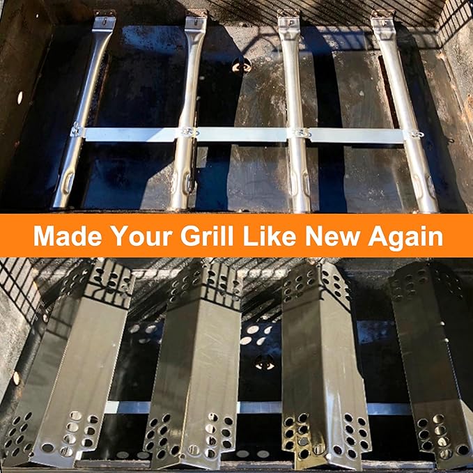 Hisencn Grill Replacement Parts for Charbroil 463436215, 463436214, 463436213, 463439915, 467300115, 463439914, 461372517, G432-Y700-W1, G432-0078-W1, Grill Burner, Heat Plate, Crossover Tube
