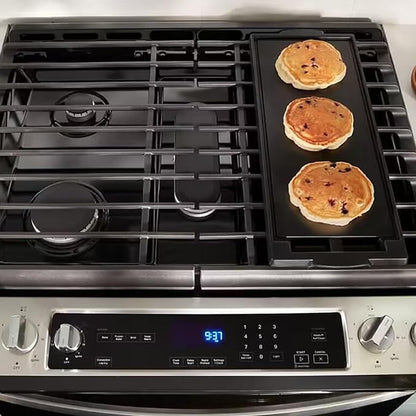 Upgraded W10432544 Griddle Replacement for Whirlpool Gas Stove Griddle Plate Cast Iron Range Griddle W10432539 Whirlpool KitchenAid Jennair Maytag Gas Cooktop Parts Burner Center Griddle Flat Top Pan
