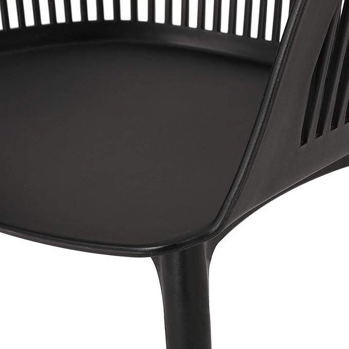 Christopher Knight Home Ladonna Outdoor Dining Chair (Set of 4), Black