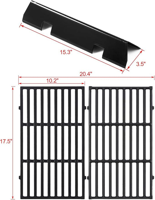 Spirit Grill Replacement Parts 7637 Grates 7635 Flavorizer Bars for Weber Spirit E-210 Grill Parts Weber Spirit I and II 200 Series E210 E220 E215 S210 S220 GS4 Parts Replacement Grates Flavor Bars