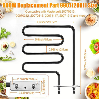 Fumete 9907160014 9907120011 Smoker Replacement Kit, Compatible with Masterbuilt Mb20071117 30 Inch Electric Smokers, Digital Control Panel with 120v 800w Heating Element Set