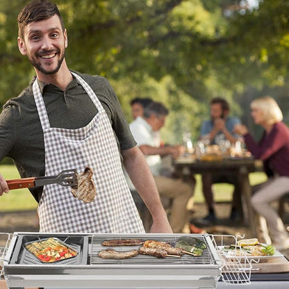 Portable Stainless Steel Grill,Barbecue Charcoal Grill Stainless Steel Folding Portable BBQ Tool Kits for Outdoor Cooking Camping Hiking Picnics Tailgating Backpacking or Any Outdoor Event