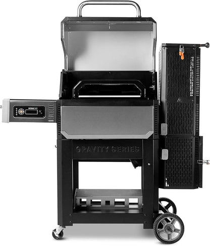 Masterbuilt MB20041220 Gravity Series 1050 Digital Charcoal Grill and Smoker Combo, 1050 sq. in & MB20181722 Gravity Series Grill Outdoor Pizza Oven, Black
