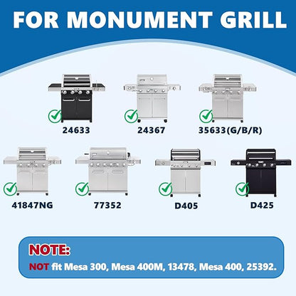 SafBbcue 96333 Grill Plates for Monument Grills 77352 24633 17842 35633 13892 Gas Grill Cooking Accessories, Cast Iron Reversible Griddle for Monument Grill 41847NG D405 77352MB D425 Replacement Parts