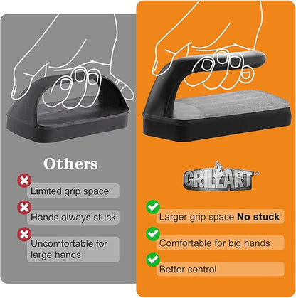 GRILLART Griddle Cleaning Kit for Blackstone, Flat Top Grill Cleaning Kit with Grill Stone, Griddle Scraper, Scouring Pad and Handles, Multifunctional Griddle Accessories for Rusty Grills, Orange