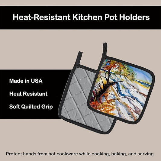 Caroline's Treasures JMK1272PTHD Sand Dune Pair of Pot Holders Kitchen Heat Resistant Pot Holders Sets Oven Hot Pads for Cooking Baking BBQ, 7 1/2 x 7 1/2