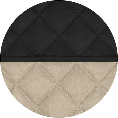 PureFit Reversible Quilted Couch Covers for Dogs Loveseat Sofa Cover 46.5” | Black/Beige, Water Resistant Couch Protector, Washable Pet Couch Cover with Non Slip and Elastic Straps For Kids