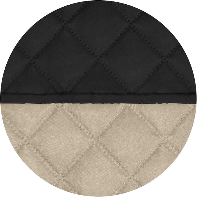 PureFit Reversible Quilted Couch Covers for Dogs Oversized Sofa Cover 78” | Black/Beige, Water Resistant Couch Protector, Washable Pet Couch Cover with Non Slip and Elastic Straps For Kids