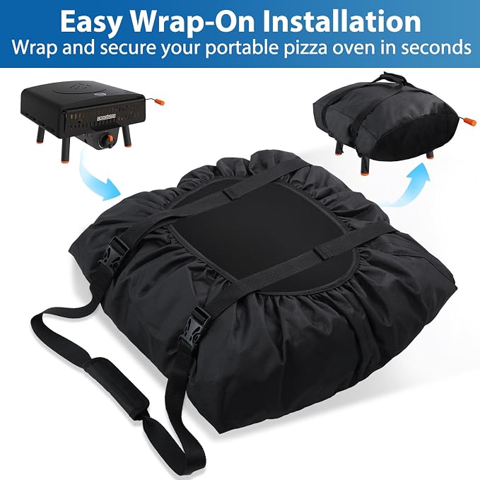 Pizza Oven Cover & Carry Bag 2-in-1 for Blackstone 2238 Leggero | Waterproof 600D cover doubles as carry bag,Fits Blackstone 2238 Leggero pizza oven,Protects during transport & storage