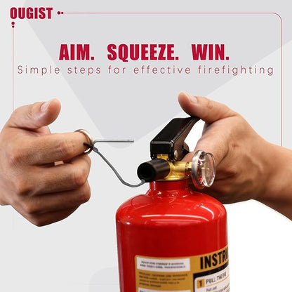 Ougist ABC Fire Extinguisher for Home, 2.5lb Small Fire Extinguisher for Kitchen & Garage, Vehicle Fire Extinguisher for Truck, Car and Boat, Professional Safety Grade, Red