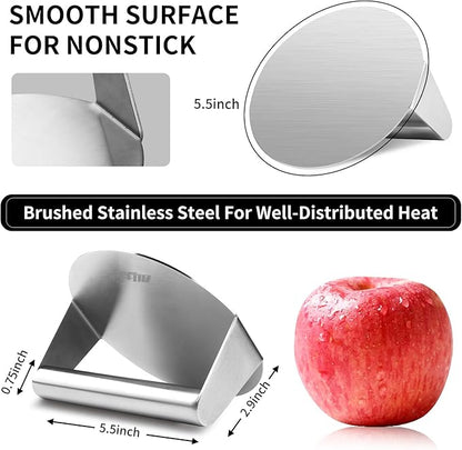 ALLTOP Smash Burger Press -Grill Essential,Stainless Steel Non-Stick Smasher Hamburger Press -Patty Maker for Flat Top Griddle,Grill,BBQ - Round Kitchen Tool (5.5 Inch)