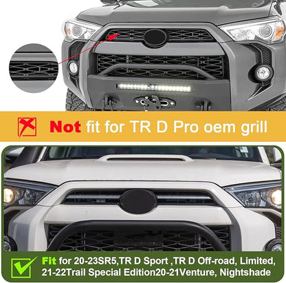 Led Grill Grille Lights for 2021 2022 2023 2024 Toyota 4Runner Sr5 Limited Trd-pro sport off-road Front Grill Lights Raptor lights for toyota 4Runner grill Emblems (Yellow)