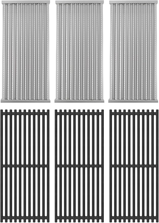 Emitter Plates and Grill Grates for Charbroil TRU Infrared 463355220 463367016 463242516 463246018 463346017 463242515, Grill Replacement for Charbroil Parts G466-2400-W1 G474-0017-W1