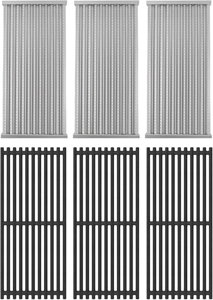 Emitter Plates and Grill Grates for Charbroil TRU Infrared 463355220 463367016 463242516 463246018 463346017 463242515, Grill Replacement for Charbroil Parts G466-2400-W1 G474-0017-W1