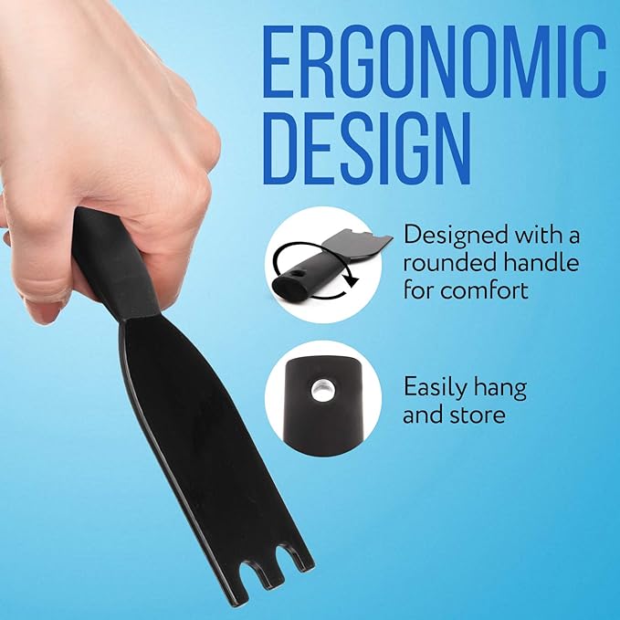 IMPRESA 2-Pack Scraper Spatulas - Compatible with George Foreman Indoor Models - Heat Resistant Up to 400°F Electric Grill Utensils - Ergonomic Cleaning Tool - Black Nylon