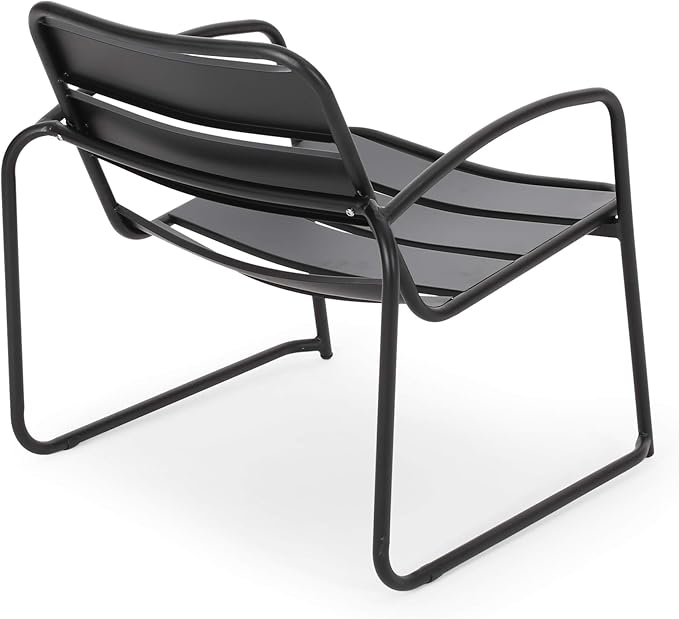 Christopher Knight Home Cowan Outdoor Dining Chair (Set of 2), Matte Black