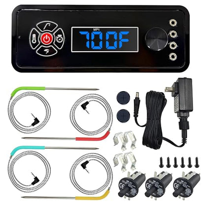 Replacement Non-WiFi Controller Combo Set for Masterbuilt Gravity Series 560/800/1050 Digital Charcoal Grill + Smoker – Full Kit Includes Control Panel, 4 Meat Probes, 3 Door Switches & Power Adapter