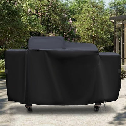 Grill Cover for Pit Boss Charleston 1020 Pellet Grill Gas Griddlle Combo PB1020NX, 600D Heavy Duty Waterproof UV Resistant Cover for Pit Boss, Outdoor Barbeque Grill Accessories