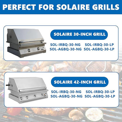 SafBbcue Flavor Tray for IRBQ 30/42 Grills, Heat Plates Flame Tamer for Solaire AGBQ 30/42 Grill, 2 Pack Stainless Steel Replacement Parts for Solaire Grill(SOL-6004R)