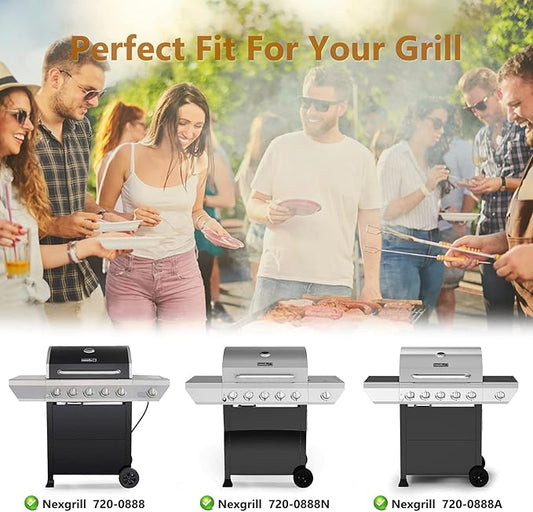 Grill Replacement Parts for Nexgrill 720-0888, 720-0888N, Home Depot Nexgrill 720-0830H, Grill Burner Tubes, Heat Shield Tent Plates and Igniters Kit Replacement for Nexgrill 5 Burner Grills, 5 Pack