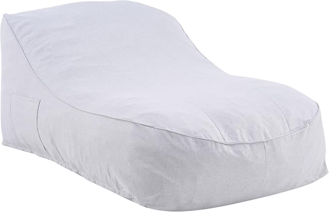 Christopher Knight Home Hilar Outdoor Bean Bag Chair, Fabric Bean Bag Lounger for Adults and Kids, Outdoor Comfy Reading Chair, Patio Lounge Sofa for Poolside Garden, Gray