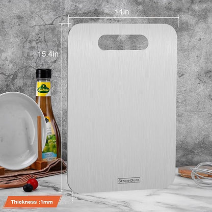 Cutting Board, Stainless Steel Cutting Board, Foodgrade Cutting Boards for Kitchen, Double Side Use, Odor free, L, 15" *11"