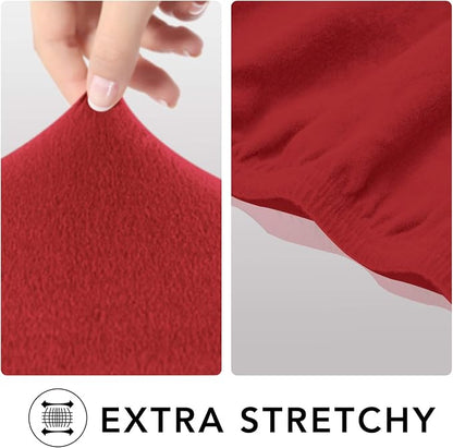 PureFit Stretch Couch Covers for Sofa Large Sofa Slipcovers Red | 1-Piece Sofa Cover Washable Soft Couch Protector, Couch Slipcover with Non Skid Foam and Elastic Bottom for Kids, Dogs