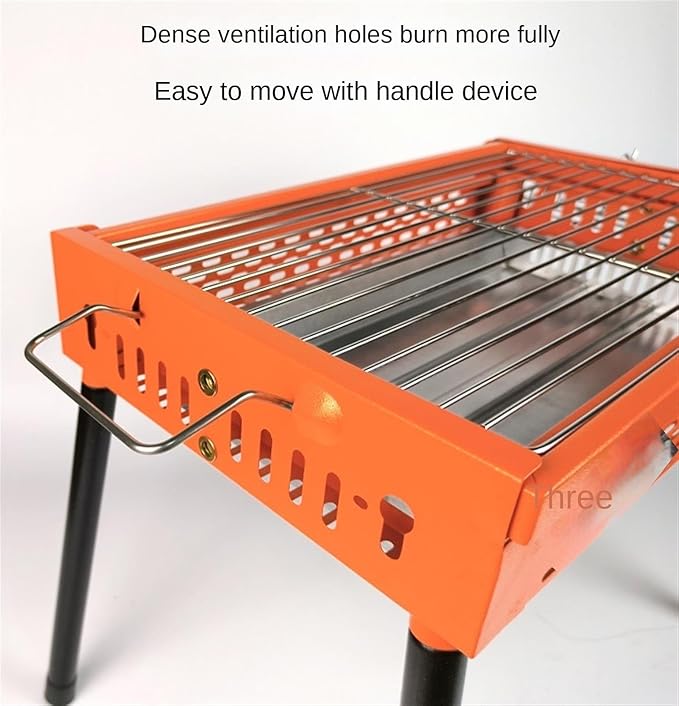 Foldable and Portable Charcoal Grill Portable Barbecue Grills Foldable Metal BBQ For Picnic Outdoor Cooking Heat Resistant