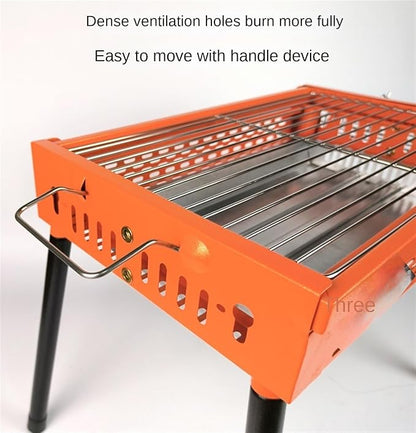 Foldable and Portable Charcoal Grill Portable Barbecue Grills Foldable Metal BBQ For Picnic Outdoor Cooking Heat Resistant