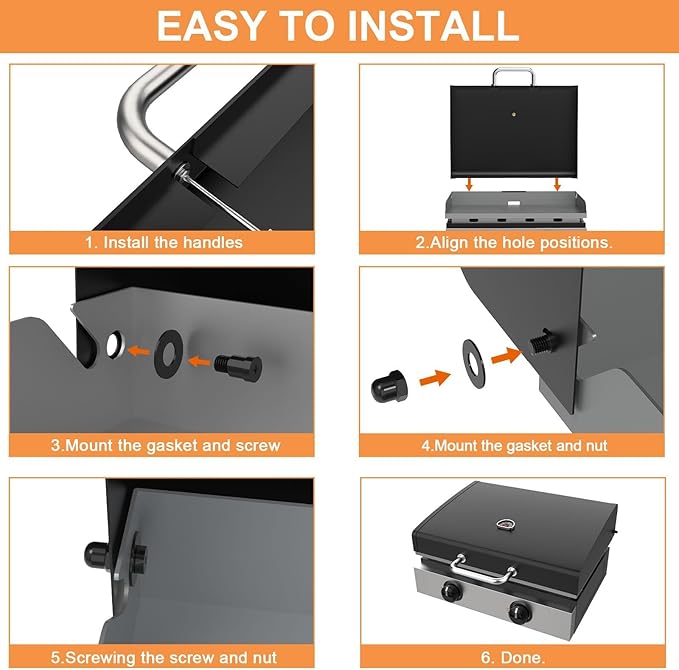 Upgrade Griddle Lid for Blackstone Omnivore 1666 22 Inch Tabletop Griddle(2024 Model),Grill Hard Cover w/Handle & Thermometer for Blackstone Hinged Lid 22" Omnivore Parts 2203 2304 2205 Flattop Cover