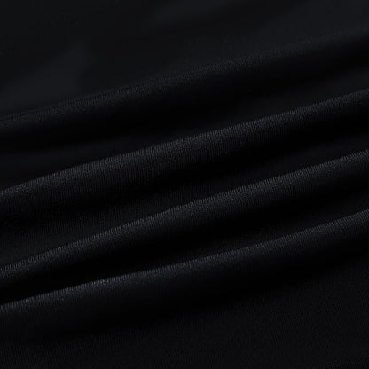 NEWISHER Round Fitted Table Cover Spandex Stretch Tablecloth Black Table Top Cover with Elastic Edged for Dining Picnic Patio 60 inch