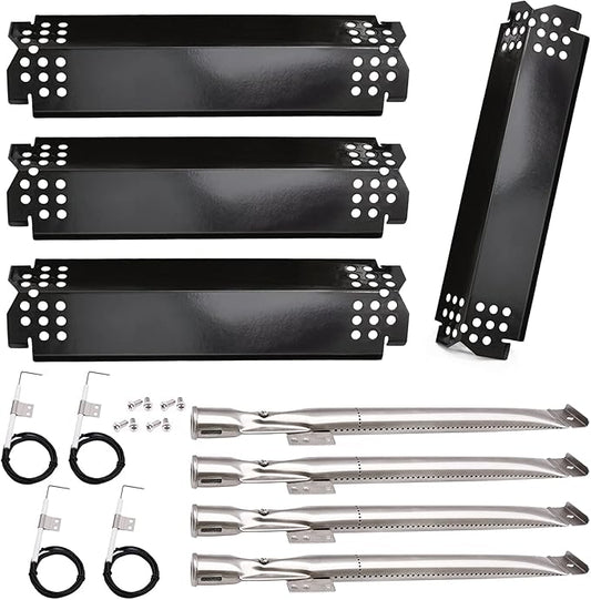 Grill Replacement Parts for Nexgrill 720-0830H, 720-0864, 720-0864M Gas Grills, 4 Pack Grill Burners, Heat Plates Shield and Igniter Replacement Repair Kit for Home Depot Nexgrill 4 Burner 720-0830H